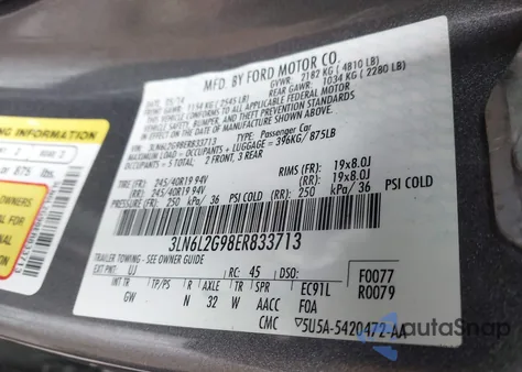 2014 Lincoln Mkz из США, поврежденный, VIN 3LN6L2G98ER833713